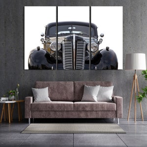 Vintage Buick Canvas Set - Retro Car Art, Classic American Car Wall Art, Black and White Decor, Anniversary Gift Idea, Buick Wall Decor