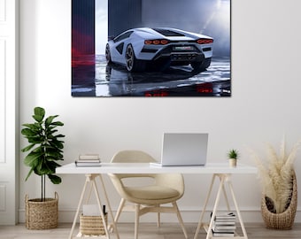 Lienzo del Lamborghini Countach: decoración de pared del coche LPI 800