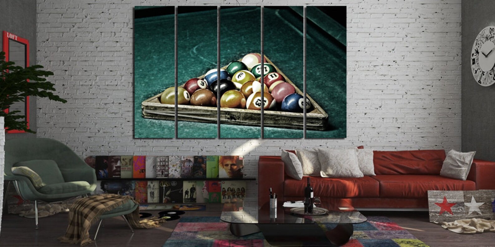 Billiard Wall Art Canvas Set. Game Room Decor. Billiard Wall Etsy