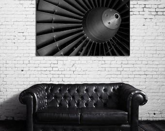 Arte mural en lienzo con turbina de avión: Juego de pósteres de motores de aviación