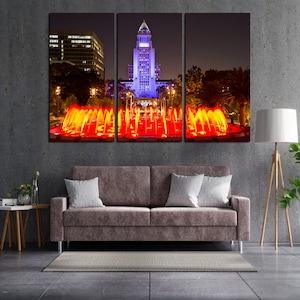 Los Angeles Wandkunst Leinwand Set Grand Park Poster Wandkunst Leinwand Kalifornien Wanddekoration Jubiläum Geschenk Wohnzimmer Dekor Extra groß Druck
