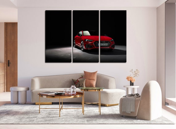 Tableau Toile Audi RS5 Noir - Décor Voiture - Art Mural Moderne - Neuf