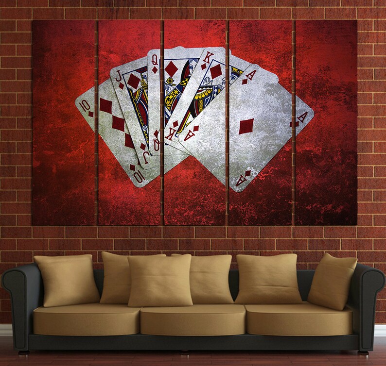 Poker wall art canvas set Contemporary wall art Living room Etsy