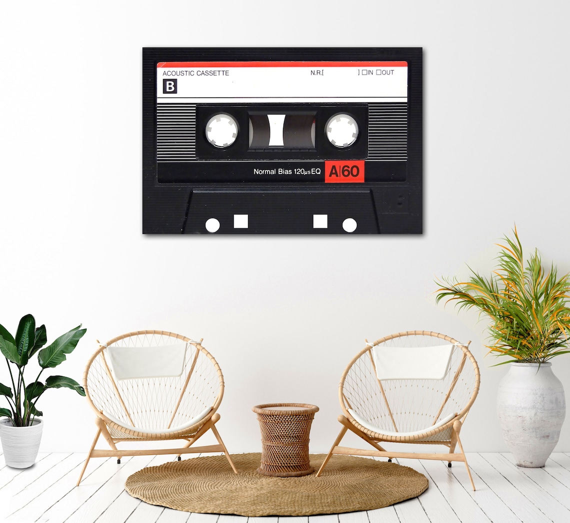 Cool Vintage Cassette Tape Wall Art Canvas Set Minimalist Etsy