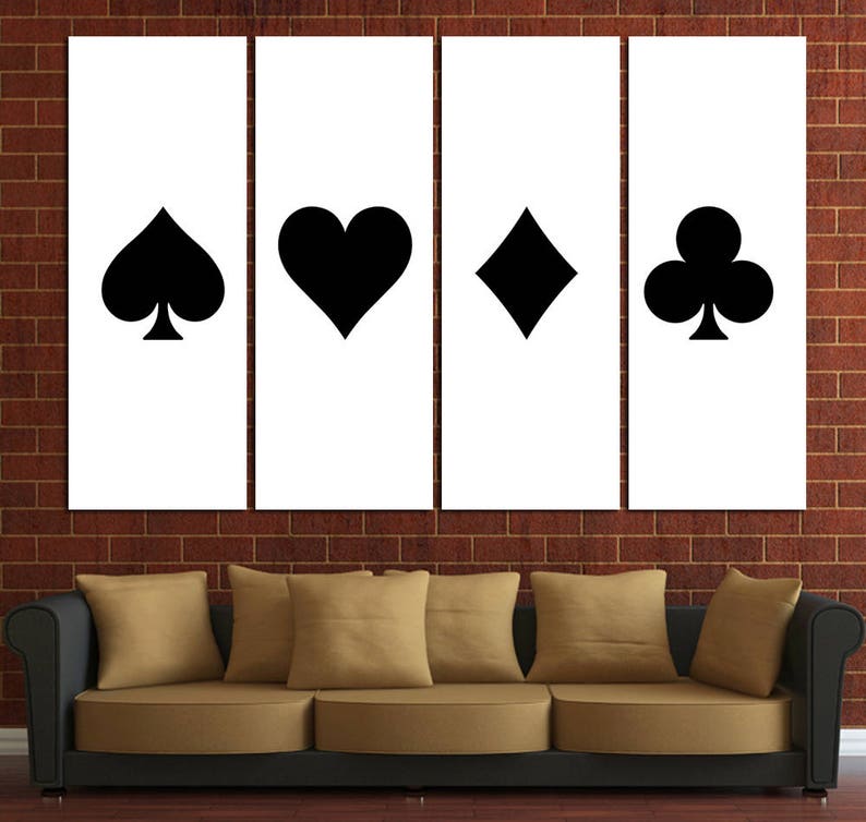 Poker wall art canvas set. Contemporary canvas art Game room Etsy