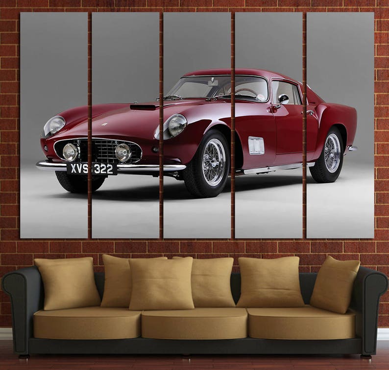 Ferrari wall art Living room decor Vintage photo Retro Etsy