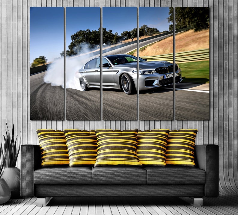 BMW wall art. BMW 5 series on canvas for wall decoration. M Etsy
