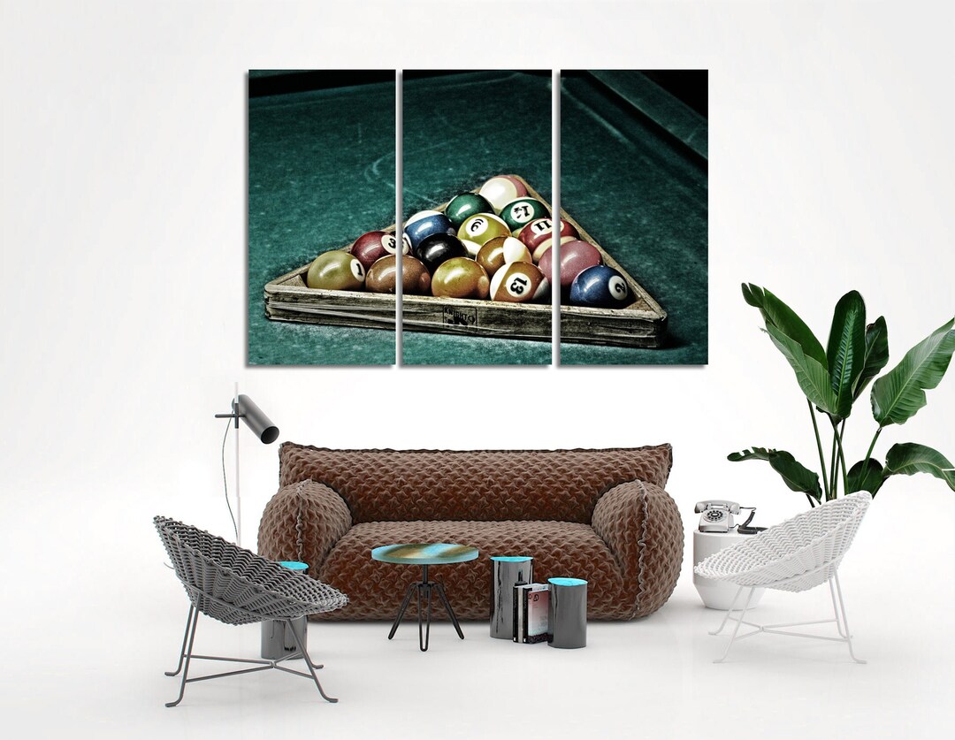 Billiard Wall Art Canvas Set. Game Room Decor. Billiard Wall Etsy