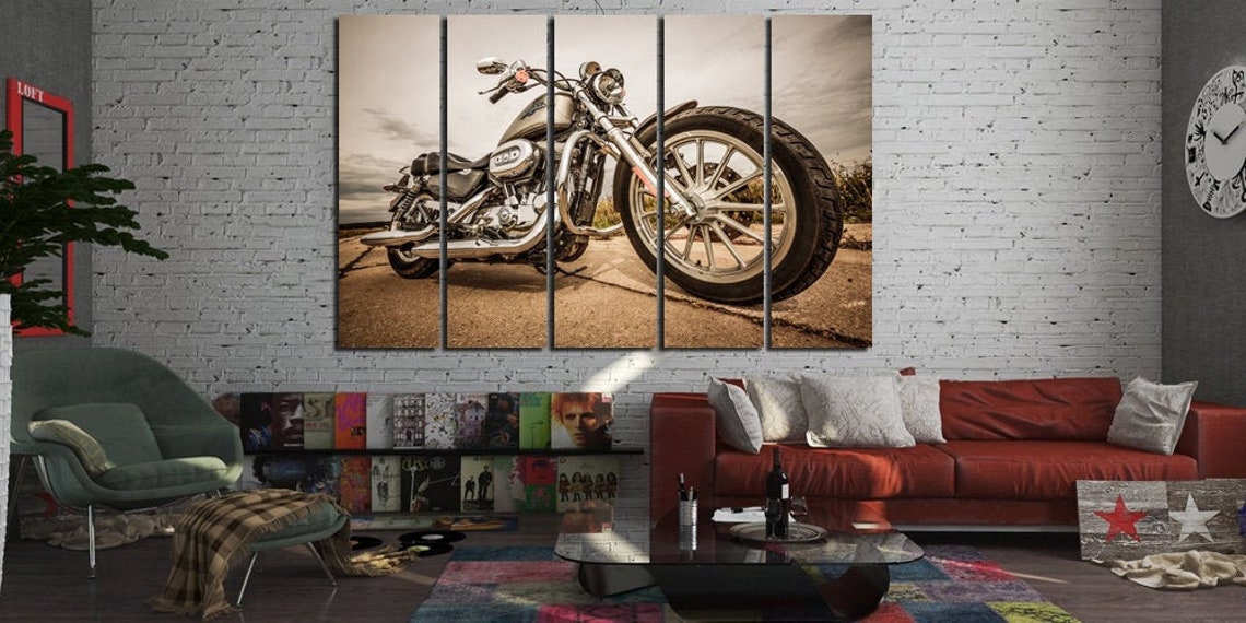 Harley Davidson wall art Harley Davidson wall decor Office Etsy