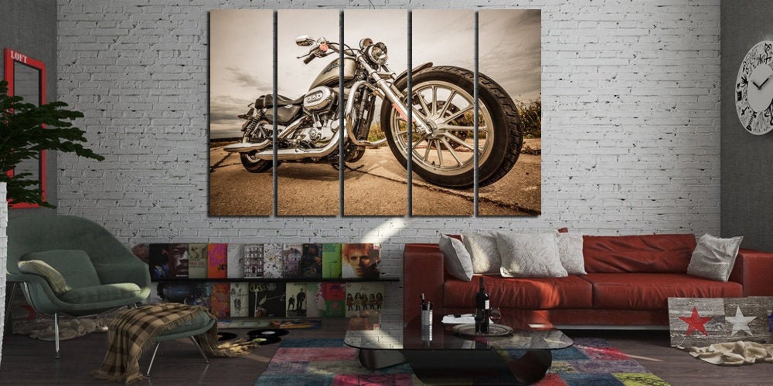 Harley Davidson wall art Harley Davidson wall decor Office Etsy
