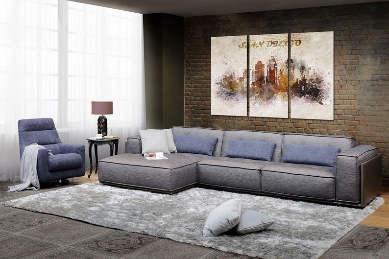 San Diego wall art Contemporary abstract decor Watercolor Etsy