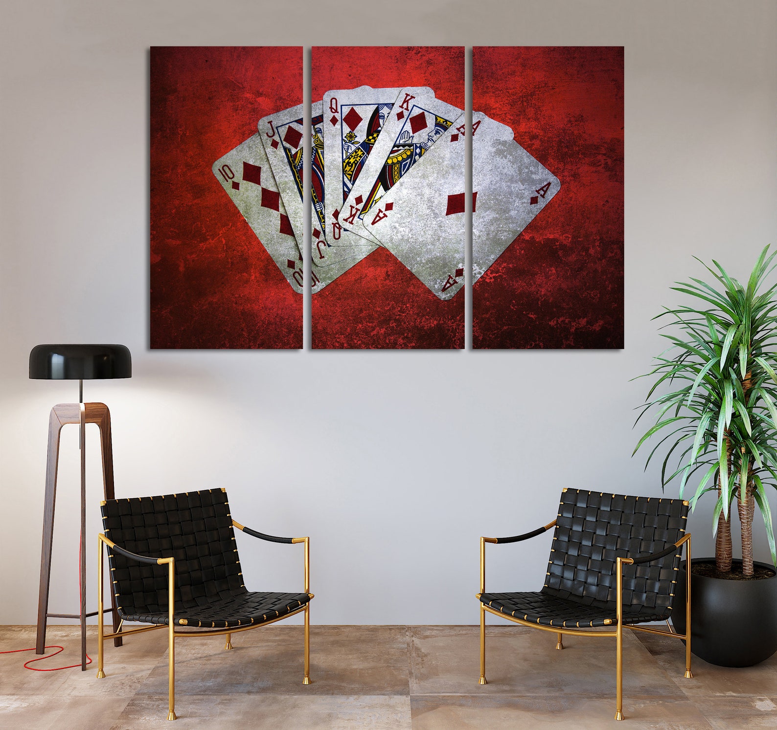 Poker wall art canvas set Casino wall decor Office Etsy