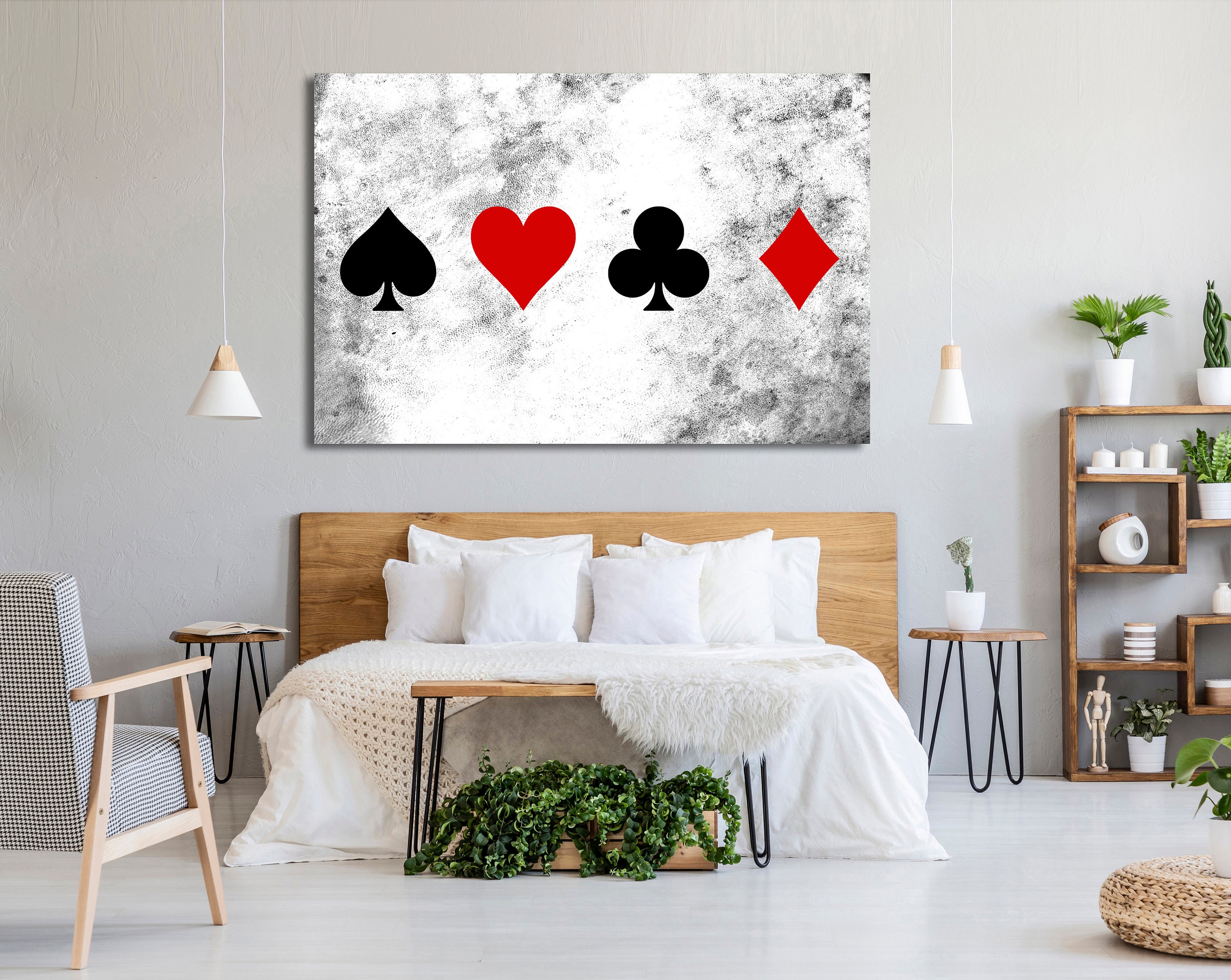 Poker canvas set for wall decoration Living room decor Game Etsy