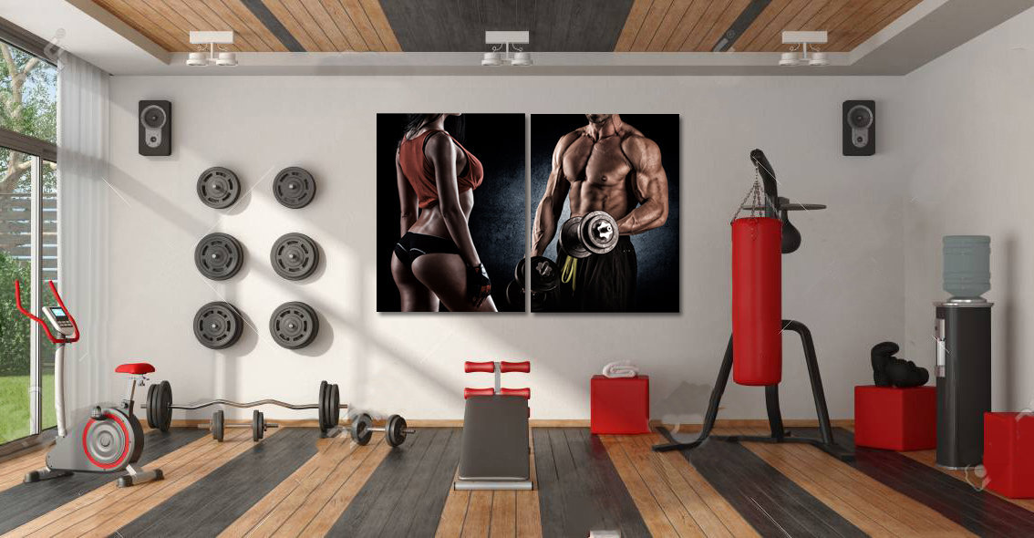 Gym wall art canvas set. Home gym art poster. Motivation Etsy