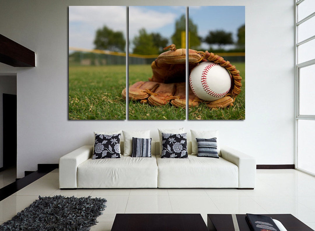 Baseball Wall Art Canvas Set. Kids Room Wall Decor. Baseball ...