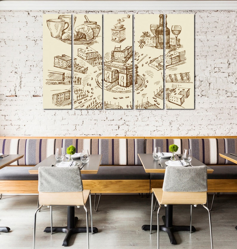 Restaurant Wall Art Kitchen Wall Decor Restaurant Decoration Etsy