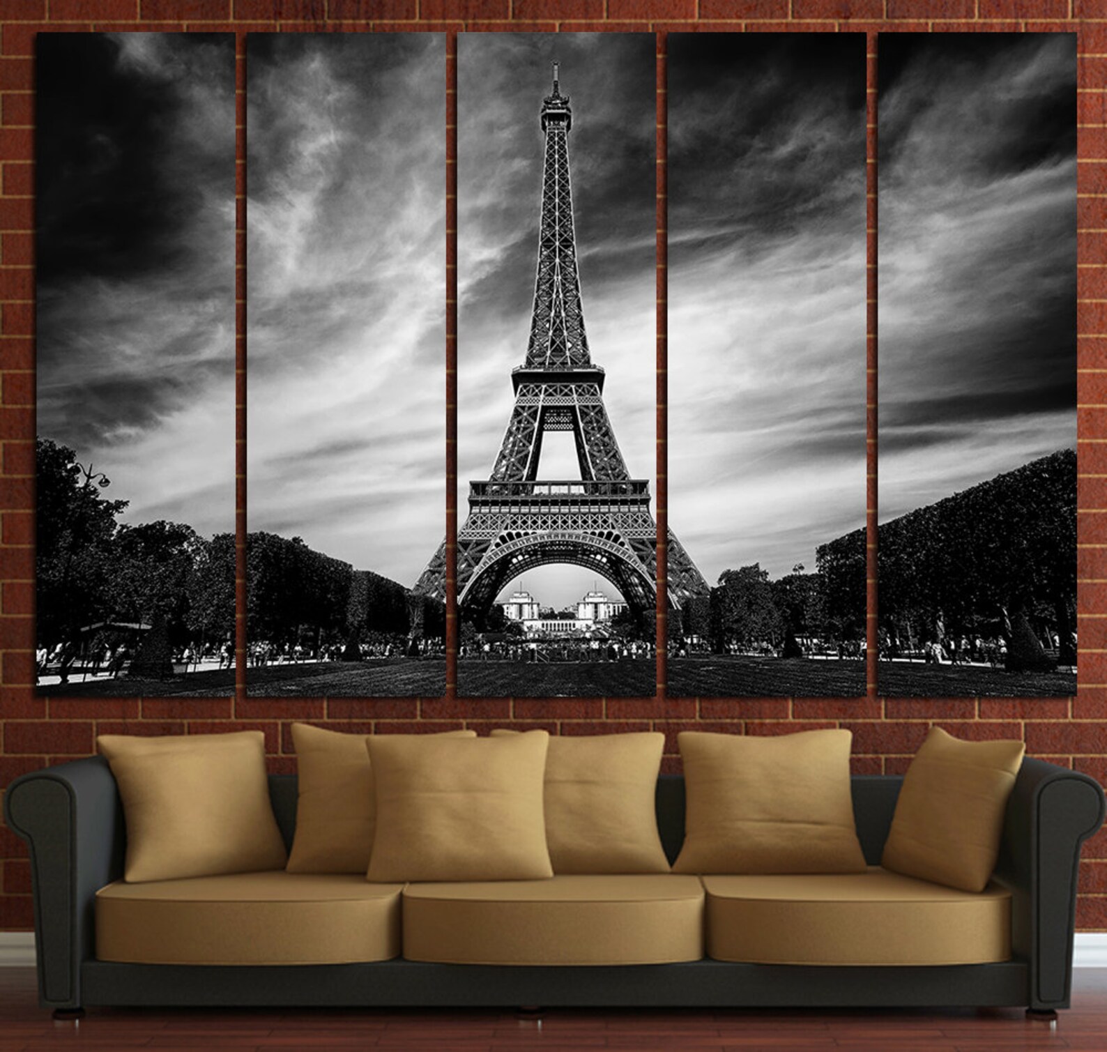 Paris wall art canvas set. Eiffel tower decor. France poster. Etsy
