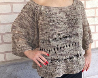 Dit item is niet beschikbaar | Etsy Vrouw gebreid linnenkatoen oversized trui. Zomer losse | Etsy