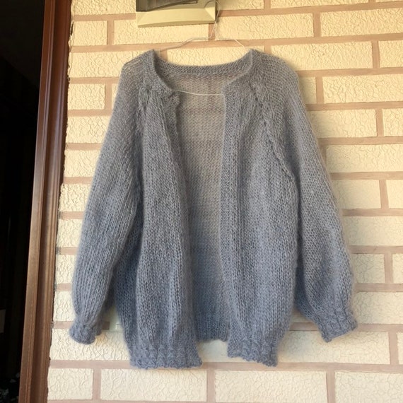 Mohair Cardigan Sweater Oversize Chunky Knit Mohair Open - Etsy