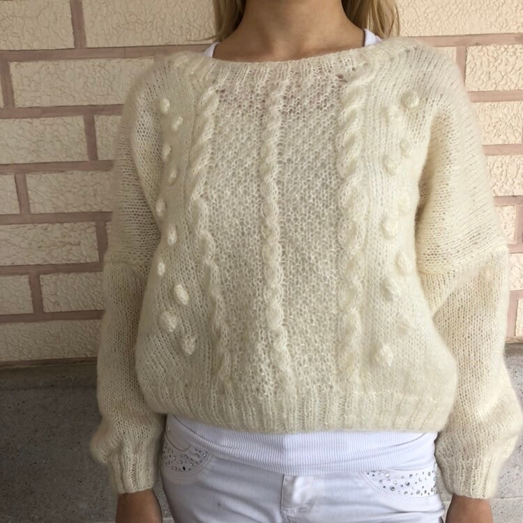 Oversized sweater wool Mohair sweater Chunky sweater for women | Etsy