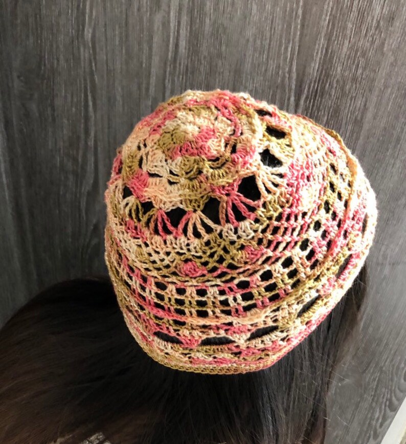 multicolor boho hat for women lace crochet mandala hat Womens hippie crochet hat cotton hat ladies summer hats summer beanie hat