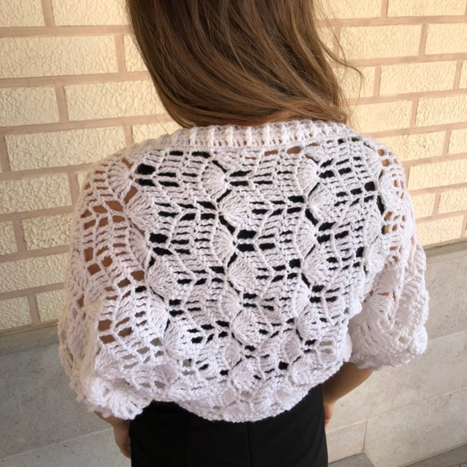 Bridal shrug crochet pattern Bolero jacket wedding Bridal Etsy