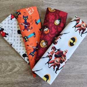 Cartoon Cloth Napkins for Children, Set of 4 Cotton Napkins