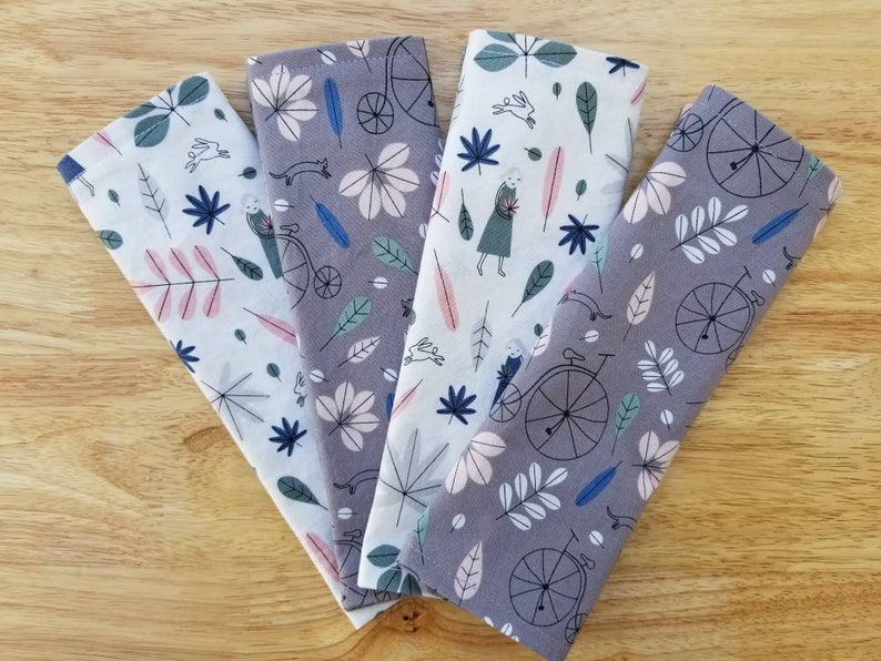 Spring Napkins Bike Napkins Picnic Cloth Napkins Napkins for Kids Children/'s Cloth Napkins Reusable Napkin Cotton Napkins