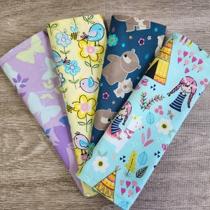 Bright Cloth Napkins for Children, Set of 4 Cotton Napkins