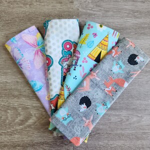 Fun Cloth Napkins for Children, Set of 4 Cotton Napkins