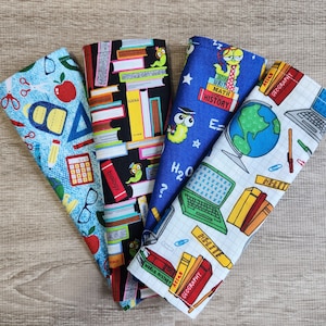 School Cloth Napkins for Children, Set of 4 Cotton Napkins