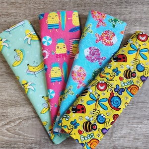 Colorful Summer Cloth Napkins for Children, Set of 4 Cotton Napkins