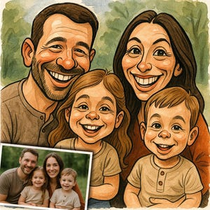 Custom Caricature Portrait from Photo | Digital Cartoon Art 4K Quality | Personalized Gift for Birthday Anniversary