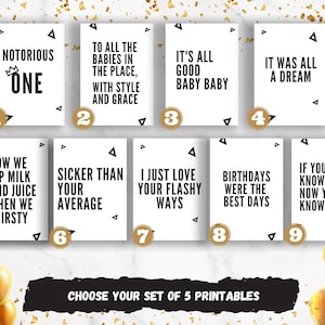 The Big One Notorious BIG Signs Conjunto de decorações para festas para impressão (MISTURE e COMBINE)