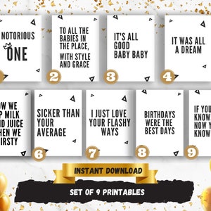 The Big One Notorious BIG Signs Conjunto de 9 decorações para festas para impressão