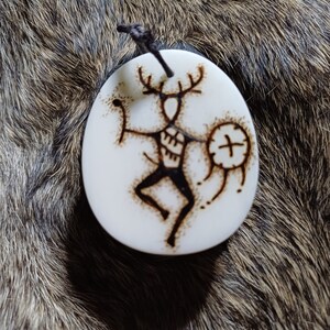 Horned God Amulet, Bone Pyrography,pagan Heathen Celtic Talisman Nature ...