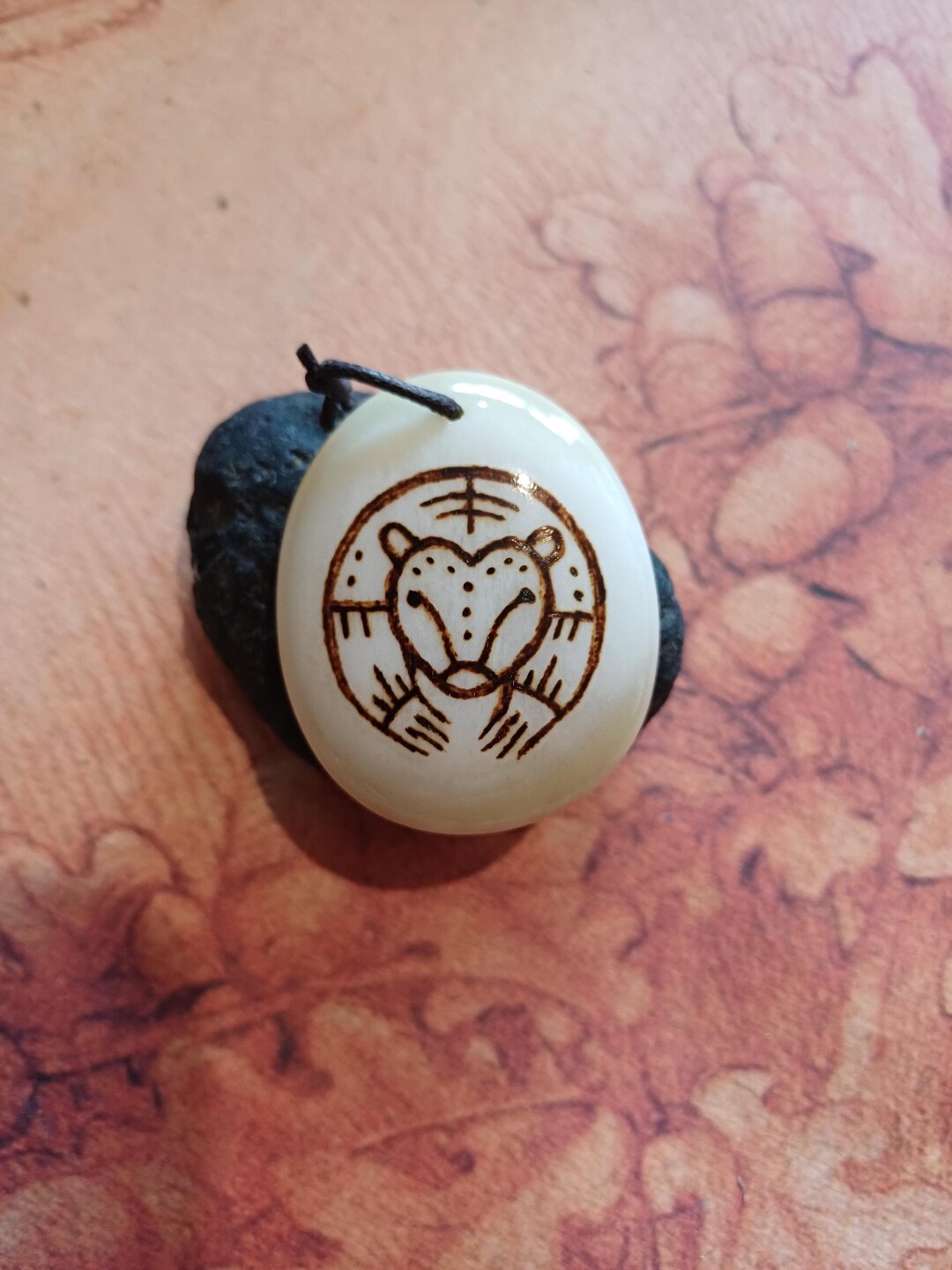 Bear Talisman, Bone Pyrography, Ancient Pagan Heathen Primal Primitive ...