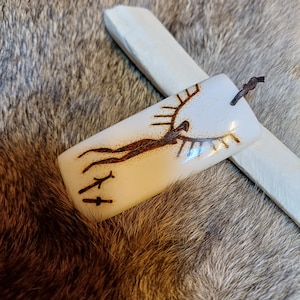 Freyja Petroglyph Amulet, Cattle Bone Pyrography, Freya Norse Viking ...
