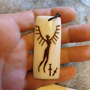 Freyja Petroglyph Amulet, Cattle Bone Pyrography, Freya Norse Viking ...