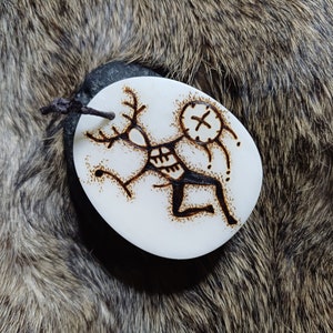 Horned God Amulet, Bone Pyrography,pagan Heathen Celtic Talisman Nature ...