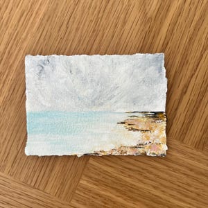 Original Acrylic Seascape Painting, Miniature Beach Painting, Mini Art, Sydney Beachside Painting, Australian Landscape, Small Aussie Art