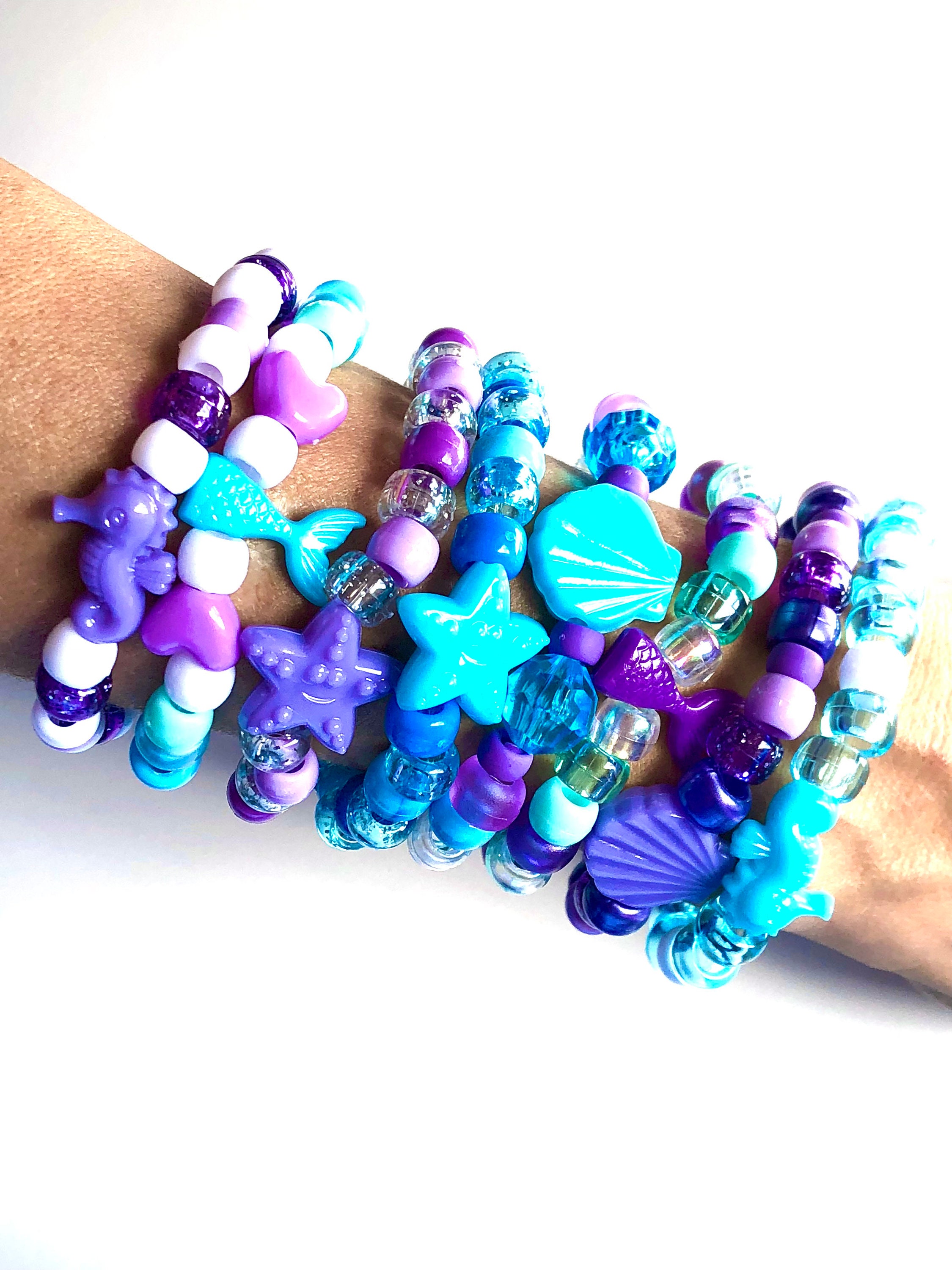 Pastel Kandi Bracelet Set, Kawaii Bracelets, Glow in the Dark