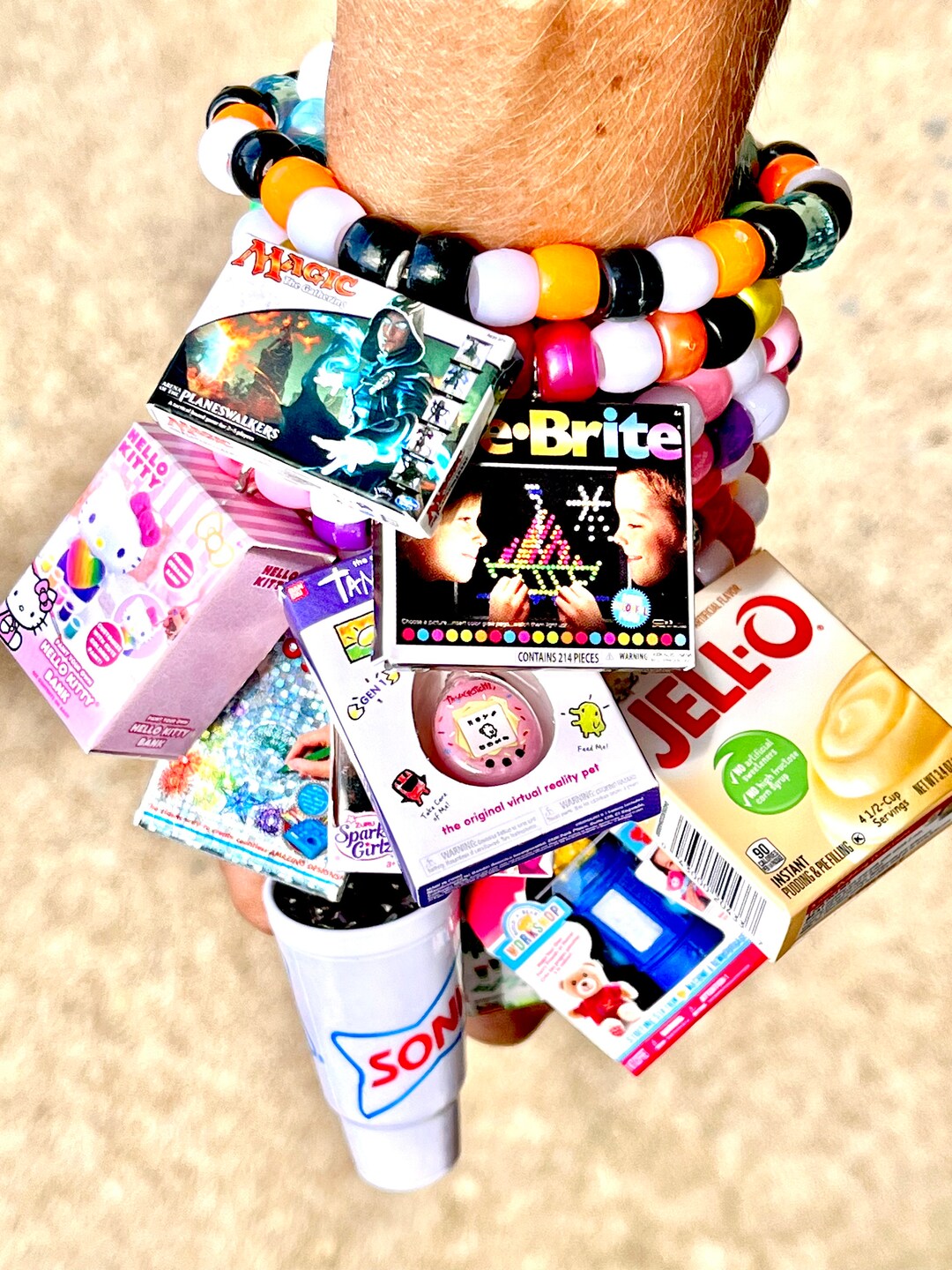 Miniatures Kandi Beaded Bracelets, Mini Brand Bracelets, Rave Jewelry