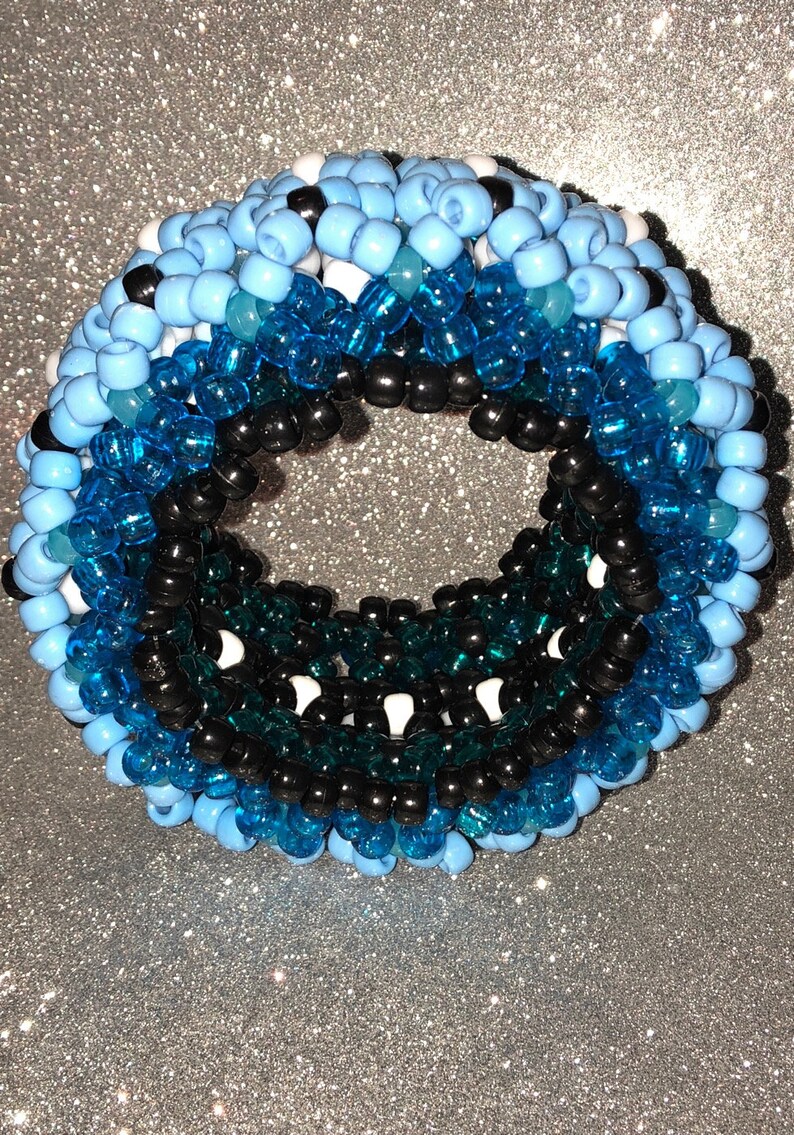 Baby Blue & Dark Aqua 3D epico Kandi polsino | Etsy Oceanic 3D Epic Kandi Cuff | Etsy