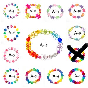 Premade Kandi Bracelets - Scenecore, Lovecore, Kidcore, Cutecore, Cutesy, Decora, Stretchy, Singles