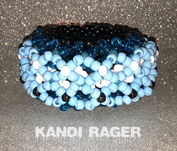 Bambino Blu & Scuro Aqua 3D Epic Kandi Cuff | Etsy Oceanic 3D Epic Kandi Cuff | Etsy