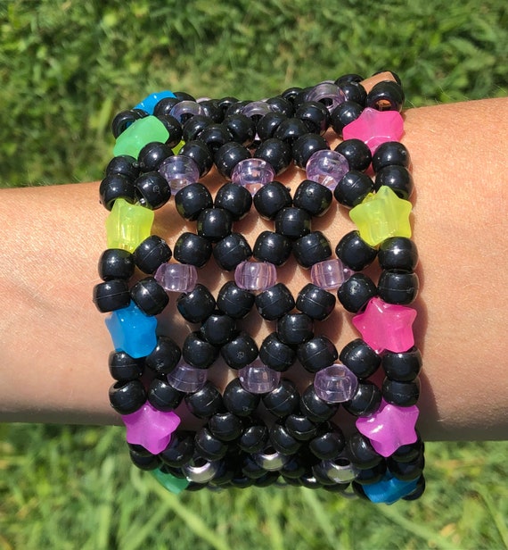 UV REACTIVE STACK BEADS PINK/PURPLE