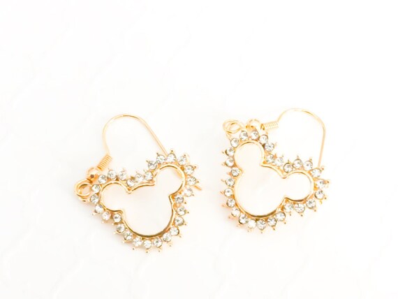Gold Disney Earrings Disney Wedding Jewelry Gold Mickey Etsy