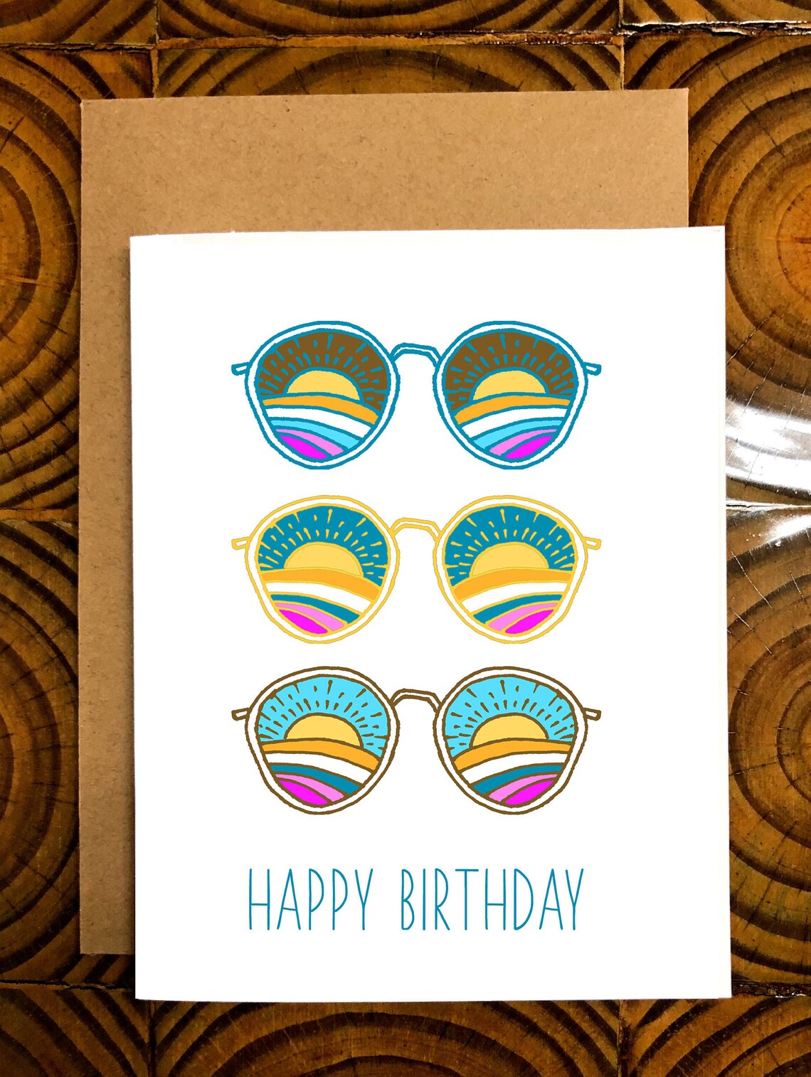 Sunglasses Birthday Card Etsy