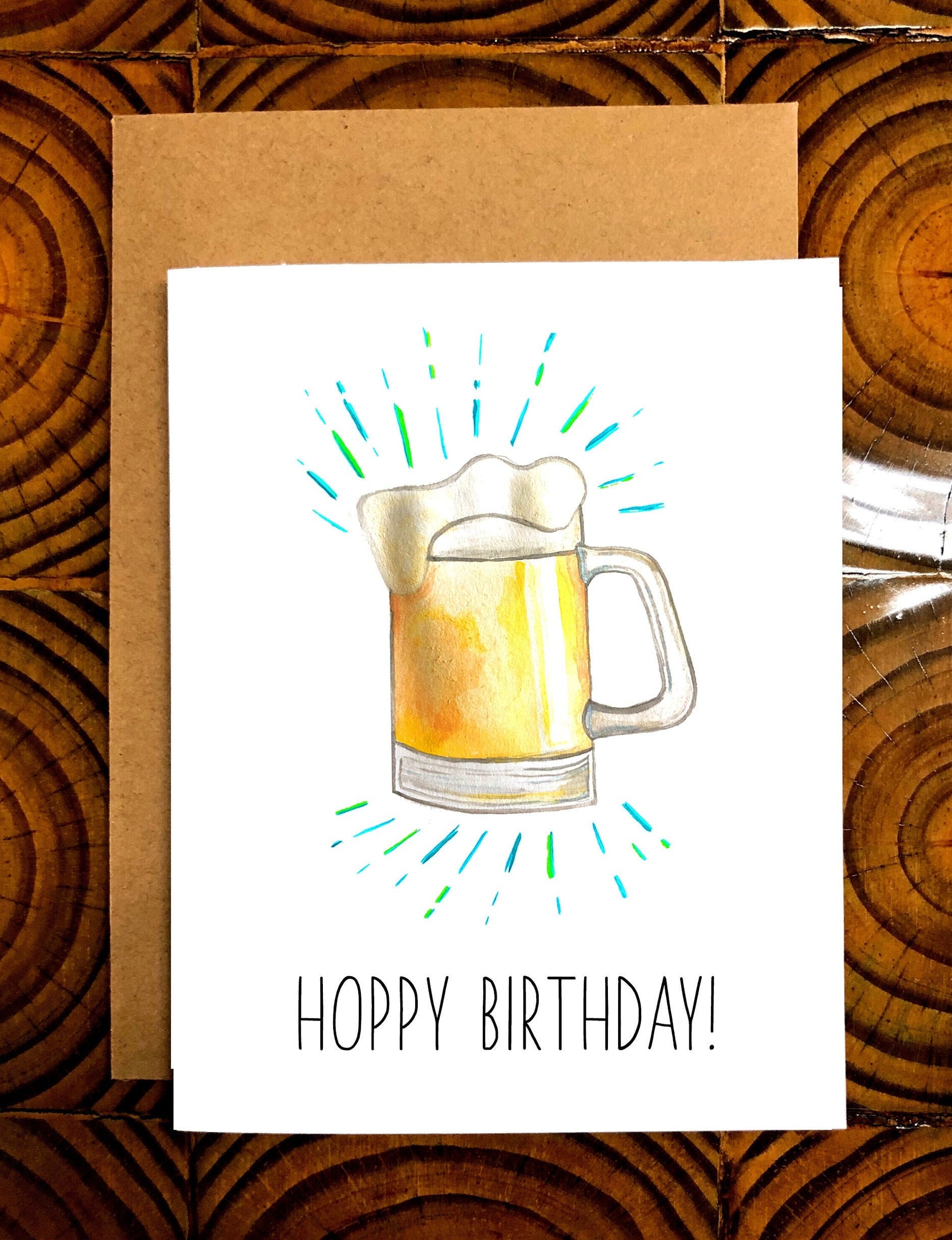 Beer Birthday Card Etsy